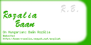 rozalia baan business card
